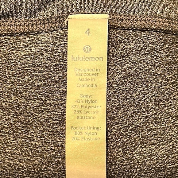 Lululemon Speed Up Crop Heathered Black 21" Inseam Running Leggings Size 4 - Picture 10 of 15